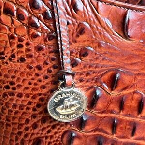 Brahmin Pecan Textured Leather bag Charm ISO